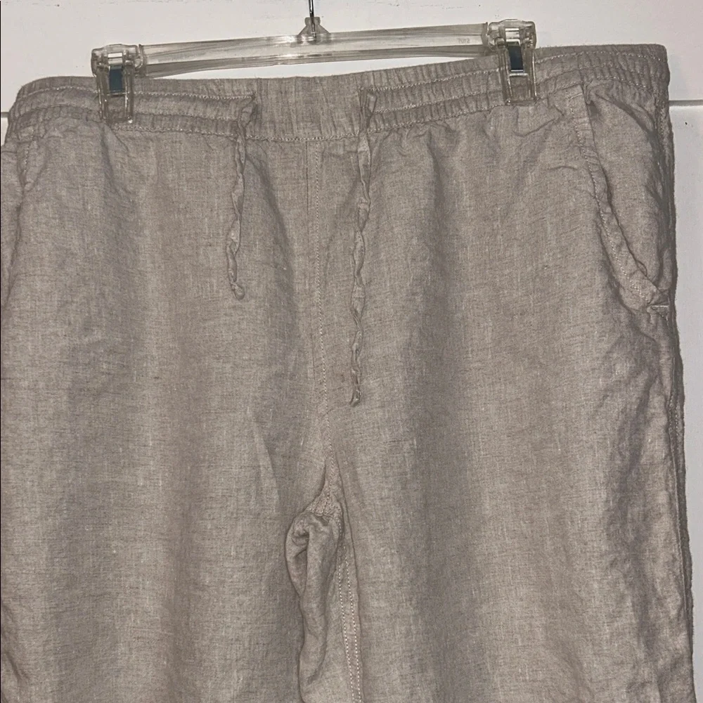 L.L. BEAN Women’s Pants Cream 16 100% Linen Wide Leg Resort Travel Preppy Artsy - Picture 8 of 11
